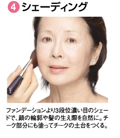 4.�V�F�[�f�B���O�B�t�@���f�[�V�������3�i�ʔZ���ڂ̃V�F�[�h�ŁA��̗֊s�┯�̐����ۂ����R�ɁB�`�[�N�����ɂ��h���ă`�[�N�̓y�������B